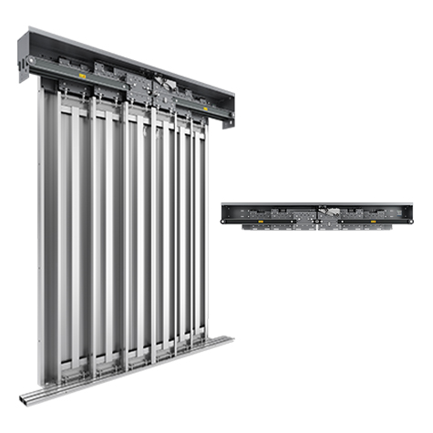 Merih H Max 6 Panel Merkezi 1700 mm Desenli Paslanmaz Kat Kapısı