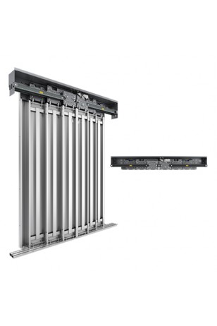 Merih H Max 6 Panel Merkezi 2900 mm Desenli Paslanmaz Kat Kapısı