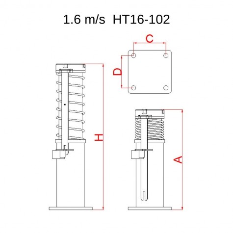 Metroplast Yüksek Hız Hidrolik Tampon (1.6 m/sn) HT16-102