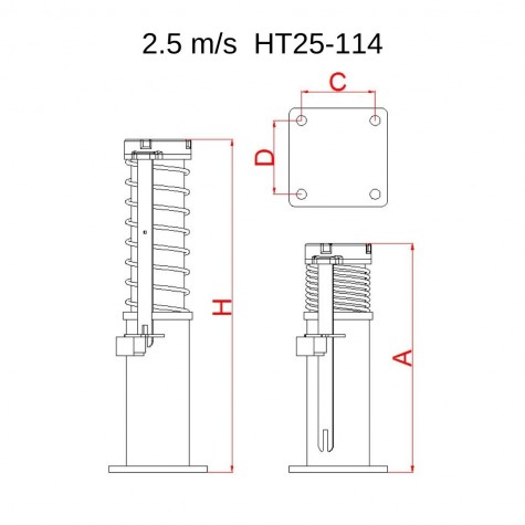 Metroplast Yüksek Hız Hidrolik Tampon (2.5 m/sn) HT25-114