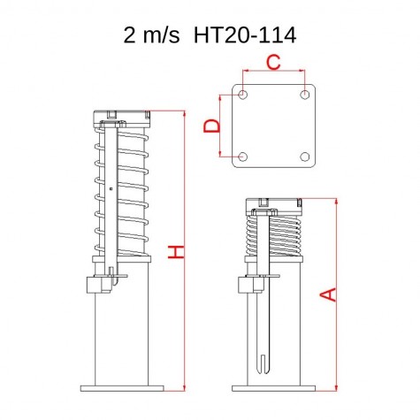 Metroplast Yüksek Hız Hidrolik Tampon (2 m/sn) HT20-114 