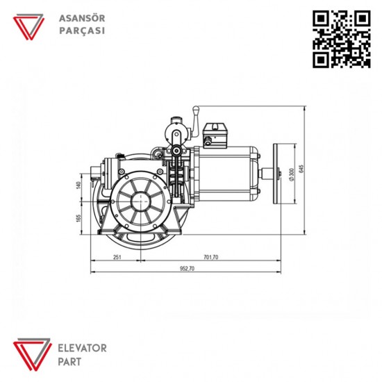 Akis ZF82 Serisi Asansör Motoru 630 Kg