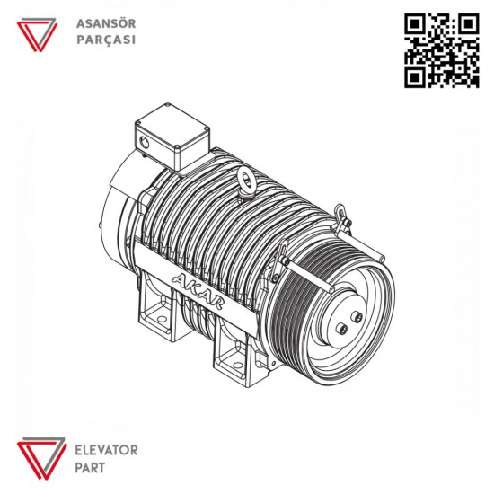 Mugen Dişlisiz MRL 2 - 630 Kg Asansör Motoru